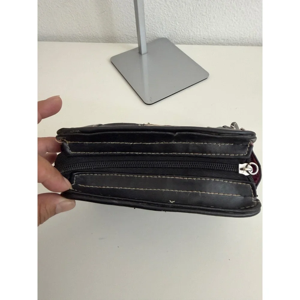 Disney Cheshire Cat Alice in Wonderland Makeup Bag Black Faux Leather